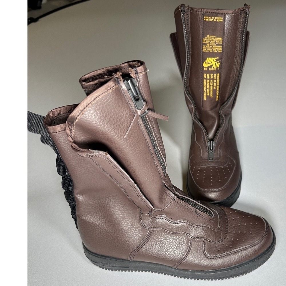 US 9 Nike SF Air Force 1‎ Hi Winter Boots Baroque Brown Mens AA1128-204 No Laces